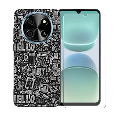 LCEHTOGYE Kp Oukitel C1 Plus +KXXN[veN^[pP[XAKp Oukitel C1 Plus (6,52")ƌ݊̂ubN\tgTPUVRQP[XیJo[ LLM42