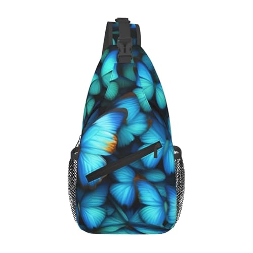 Morrales tipo sling con estampado de mariposas negros miniatura 1