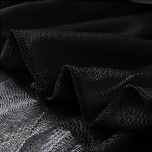 Women Mesh Layered Tulle Skirt Irregular Hem Elastic High Waist Elegant Fairy Solid Bubble Lace Ballet Midi Skirt3