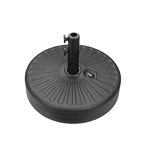 YSSOA 20″ 50lbs Capacity Fillable Umbrella Round Base Heavy Duty Market Stand for Outdoor Lawn, Patio, Deck, Poolside, 20inch, Black