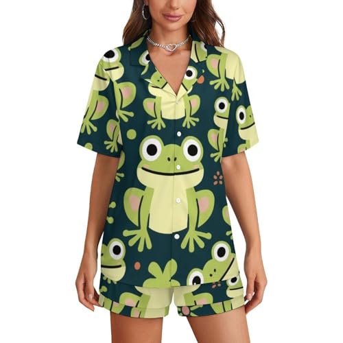 Women 2 Piece Pajamas Button Down Suit Loungewear