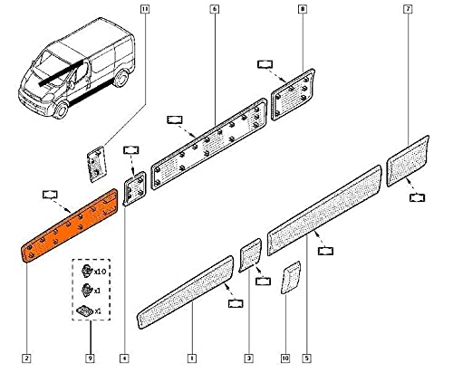 SETZ ZIERLEISTE SEITENWAND DIE TÜR LINKS RENAULT TRAFIC II OPEL VIVARO