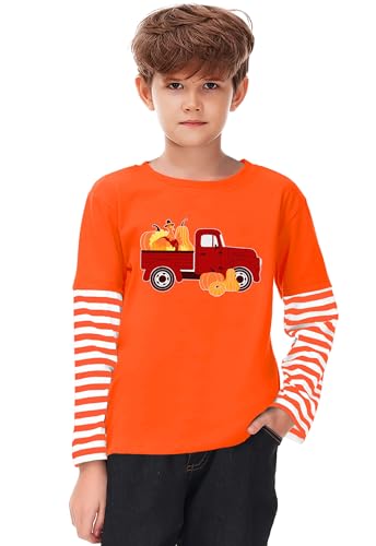 Image of Remimi Unisex Kids Christmas Long Sleeve Shirt Xmas Print Stripe Shirts 2-12 Years