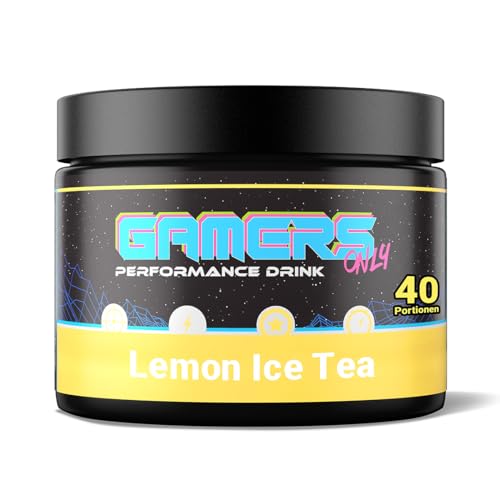Performance Drink YELLOW LASER LEMON von Gamers Only, enthält Koffein, L-Tyrosin & 9 Vitamine, 14,5 kcal & Zero Zucker pro Drink, eine Dose für 40 Drinks, erfrischender Zitronen-Geschmack., 22.99 €