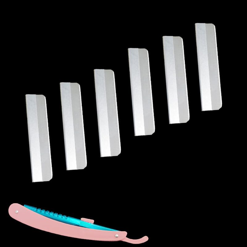 50 Pcs Stainless Steel Straight Razor Blades, Single Edge Razor Blades, Eyebrow Facial Hair Remover Refills for Men Women