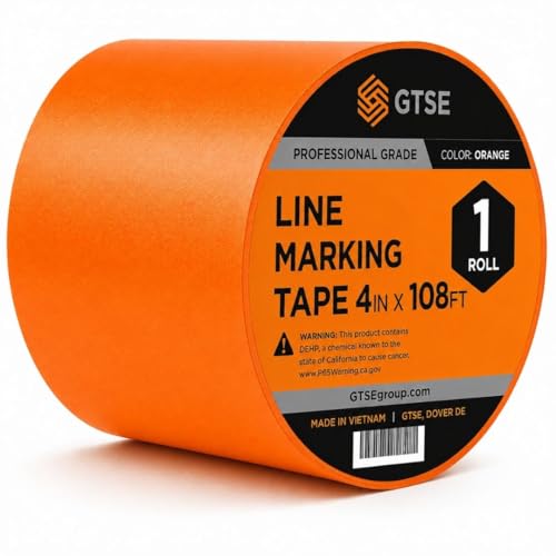 Image of GTSE - Orange Vinyl PVC Floor Tape 4 inch x 108ft Safety Marking Tape