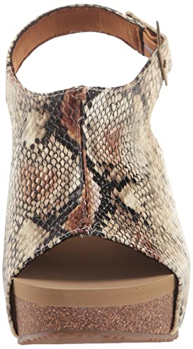 Image of Volatile Division Wedge Sandals for Women Featuring Cork Covered Bottom with EVA Insole and Rubber Outsole