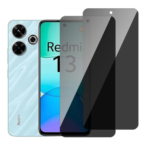 chejuza Privacy Pellicola Protettiva per Xiaomi Redmi 13 4g /POCO M6 4g[2 Pezzi],Durezza 9H,Copertura Completa Anti Spy in Vetro Temperato,HD Protezione Schermo Protezione