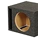 Q Power Single 12-Inch Vented Heavy Duty Subwoofer Enclosure with 1-Inch Thick MDF Face and Gold Tipped Spring Loaded Terminal Charcoal Grey