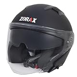 Zorax Matt Black L (59-60cm) ZOR-602 Double Sun Visor Open Face Motorbike Motorcycle Helmet Road Legal ECE 2206 - Image 4