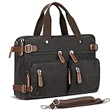 Leinwand Laptop Tasche / Aktentasche： perfekt für Büro, Wandern, Camping, Reisen und Casual Life / Es ist auch eine perfekte Schultasche für Männer, Frauen und High School oder College-Studenten.