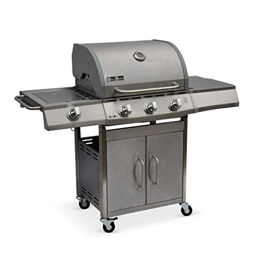 Alice'S Garden - Barbacoa De Gas, Cocina De Exterior, Inox, 3 Quemadores + 1 Fogón - Richelieu Gris