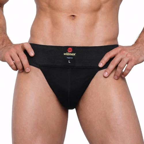 Image of NINQ Men's Athletic Supporter Underwear with Elastic Waistband, Breathable Fabric Gym Support Brief, Comfortable Innerwear for Sports, Workout, Running & Training