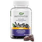 Nature's Way Sambucus Elderberry Gummies für Erwachsene - Immunsystem stärken mit Antioxidantien Vitamin C + Zink - lecker & gesund mit Schwarzer Holunderbeeren Extrakt - Nahrungsergänzung - 60 Stk