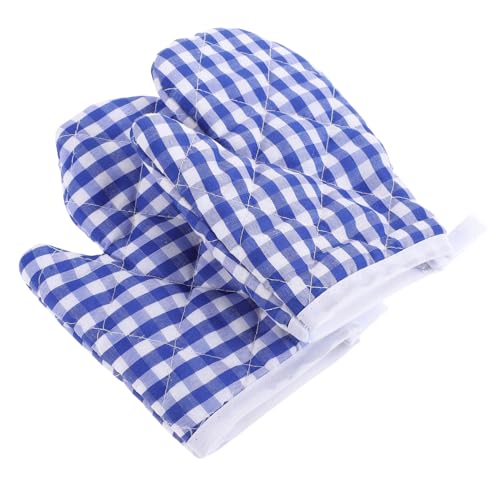 2 stück kochhandschuhe für kleinkinder mikrowellenhandschuhe für kinder hitzebeständiges material küchenfäustling für kinder back-/ofenhandschuhe mit karomuster