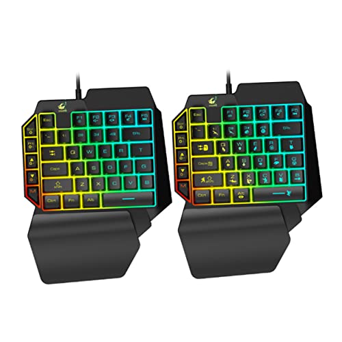 Operitacx 1 Pièce Clavier Mécanique à Main Clavier de Jeu Ergonomique pour Ordinateur Portable avec Rétroéclairée pour Utilisation à Noir