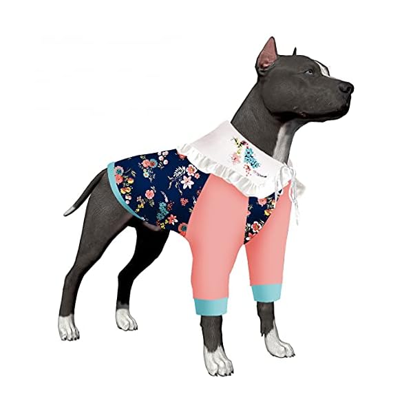 LovinPet Dogs Shirts, Wound Care Anti-Shedding Cute Lapel Dog T-Shirts for Large Dog, Lightweight Stretchy Pink Stitching Multi-Flower Prints Large Dog Pjs for Dogs Party Dog Outfit Dog Apparel LovinPet Dogs Shirts, Wound Care Anti-Shedding Cute Lapel Dog T-Shirts for Large Dog, Lightweight Stretchy Pink Stitching Multi-Flower Prints Large Dog Pjs for Dogs Party Dog Outfit Dog Apparel