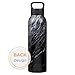 Christian Art Gifts Stainless Steel Double Wall Vacuum Insulated Water Bottle for Men & Women: Strong & Courageous - Joshua 1:9 Inspirational Verse w/Carry Handle Lid, Black/Granite/Slate, 24 oz.
