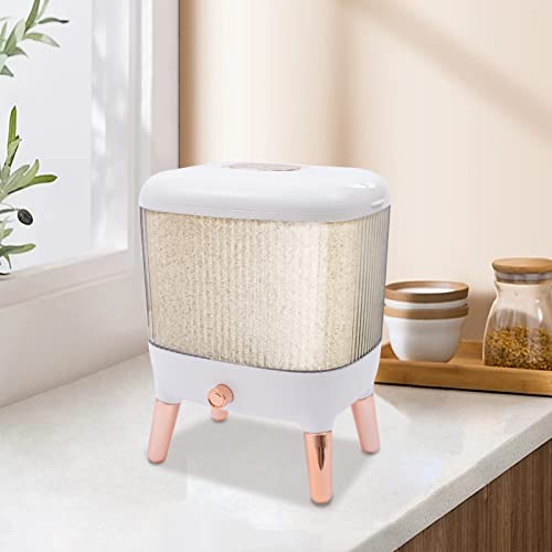 Distributeur de céréales avec couvercle - Réservoir de riz - 10 kg - Blanc Cover