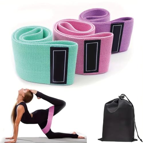 XYTAHDM Confezione da 3 Elastici Fitness, Bande Elastiche di Resistenza Set di Fasce Elastiche Fitness, Elastici Antiscivolo, per Palestra, Yoga, Crossfit, Pilates o Esercizi a Casa