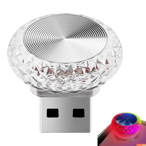 Lámpara LED USB para interior de coche, decoración nocturna colorida LED, mini luz USB, luces de ambiente interior de coche RGB para teclado universal para laptop