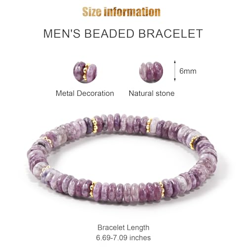 VIBILIA Healing Crystal Bracelets for Women Handmade Small Beaded Bracelets Natural Stone Spacer Shape Gemstone Stretch Adjustable Bracelets Unique Jewelry Gifts2