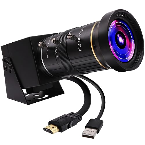 ELP 4K HDMI USB Kamera mit 10X 5-50mm optischem Zoom USB Videokonferenzkamera,Ultra HD 2160P USB Kamera für Computer,Plug and Play Webcam für Windows,Linux,Android