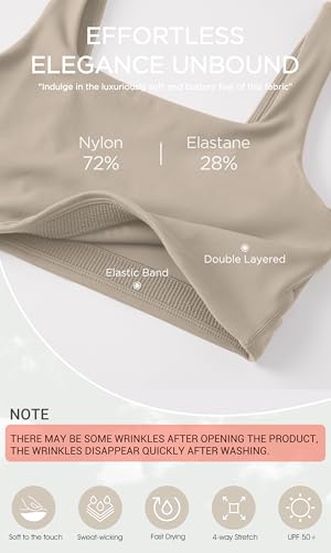 Image of ODODOS Square Neck Sports Bra for Women Wirefree Non Padded Yoga Tank Workout Crop Tops