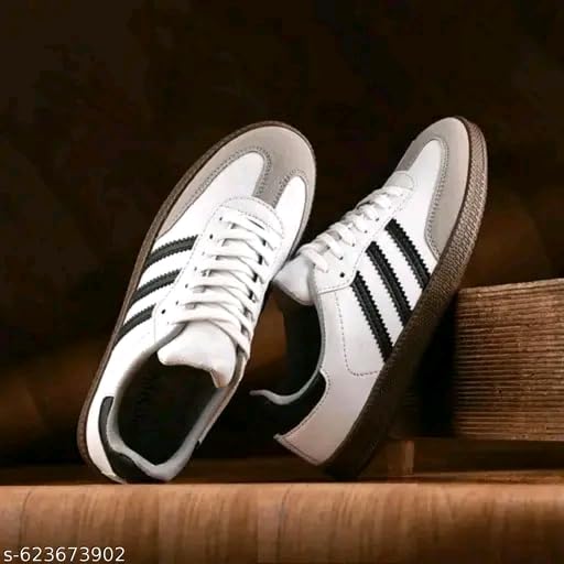 Image of Khair Shoes Mens White Casual Sneakers