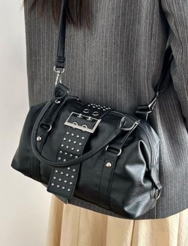 Image of Studded Purses Y2k Shoulder Bag Leather Punk Purse Grunge 2000s Handbag