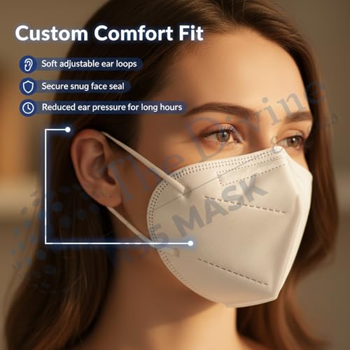 Image of Reusable & Washable Face Mask - Breathable Foldable Non-Woven Fabric Mask with Adjustable Ear Loops for Everyday Use, Comfortable Unisex Fit