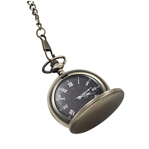 VALICLUD Reloj De Bolsillo Vintage Clásico Diseño Retro De Dos Caras De Aleación Lisa para Hombre y Caballero Reloj De Bolsillo De Cuarzo