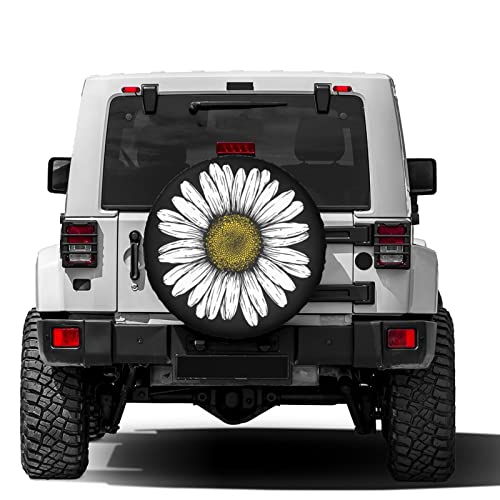 Foruidea Daisy Flower Spare Tire Cover Dust-Proof Wheel Tire Cover Fit Trailer, Rv, Suv And Many Vehicle 17 Inch #TOP1