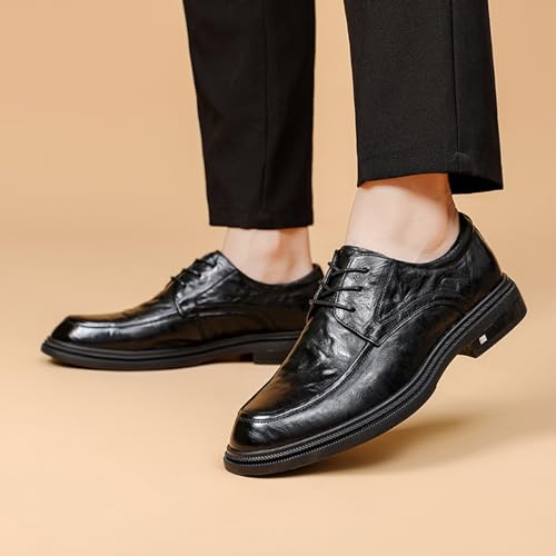 Mens Classic Dress Oxford Shoes, Platform Pointed Toe Lace-up Comfort Oxford Dress Formal Wedding Gentleman Shoes4