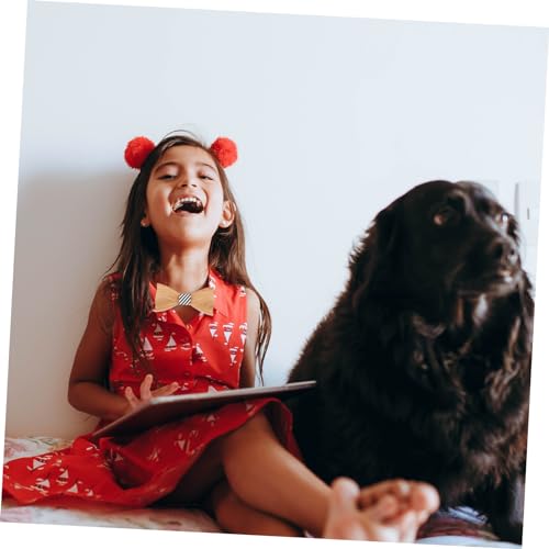 CLISPEED Novelty Wooden Bowtie for Boys and Girls Pre-tied Festival Suit Accessory Decorative Bowknot Tie for Children Adjustable Size for Weddings and Parties3