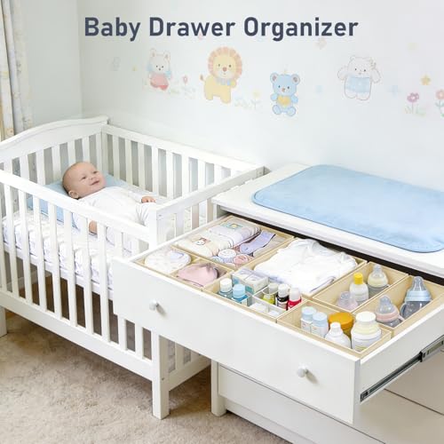 DIMJ Drawer Organizer Clothes 28 Pack - Foldable Baby Organizers and Storage Dresser Organizer for Bedroom, Closet Nursery Organization Dresser Dividers for underwear, Sock, Bra, Belt, Tie by DIMJ - Image 2
