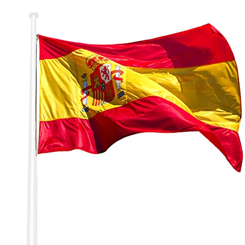 KliKil Bandera España Grande - 1 Bandera de España en poliéster náutico super resistente al viento y la lluvia 150x90 cm versión Premium 2024 para Balcon, Exterior y Jardin, Spanish Flag -