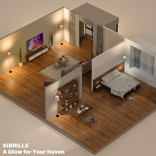 SIBRILLE LED Leselampe Stehlampe, 9W Stehlampe mit Fernbedienung&Fußschalter, 3000K-6000K Deckenfluter LED Stehleuchte für Wohnzimmer Schlafzimmer Büro,Höhe 159cm mit Leinen-Lampenschirm&LED-Lampen