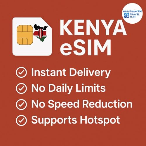 eSIM Kenya data internet mobile 10 Go pour voyageur avec hotspot compatible 30 jours
