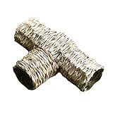 VICASKY Gras Tunnel Handgewebt Natürliches Versteck Kleintiere Kauspielzeug für Hamster Mäuse Igel Training und Unterhaltung