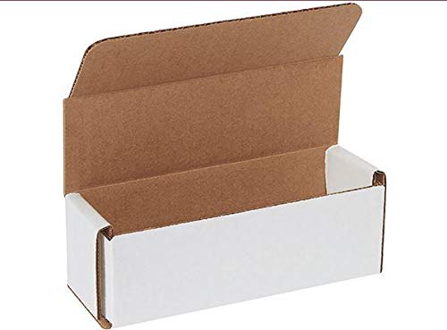 Secure Seal Shipping Boxes - 6x2x2" Mailers - White Foldable Corrugated Cardboard Packaging for Mailing, Moving, Storage, and Organizing - Strong Lightweight Foldable (Bulk 50 Pack)
