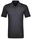 Mit Brusttasche Ragman Herren Kurzarm Poloshirt, Schwarz, XL