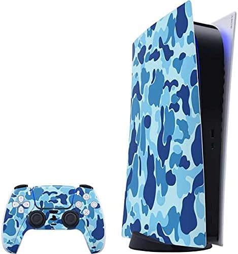 Skinit Decal Gaming Skin Compatible with PS5 Digital Edition Bundle - Shark Teeth Grey Street Camo Design