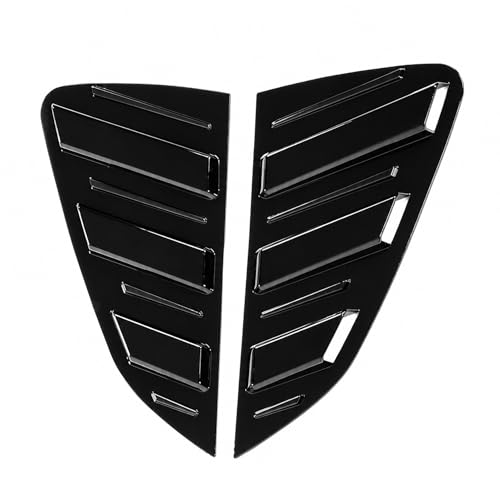 Image of KMH Rear Window Louvers Compatible with Volkswagen Polo || Sturdy ABS Air Vent Scoop Shades Cover, Car Accessories (Gloss Black) Set of 2 Pcs (Back Side Tape Not Included)
