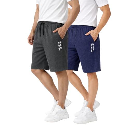 Image of KART BLACK Plus Sizes Men's Cotton Knee Length Shorts (M,L,XL,XXL,3XL,4XL,5XL) | Casual and Night Wear Mens Shorts (Pack of 2)