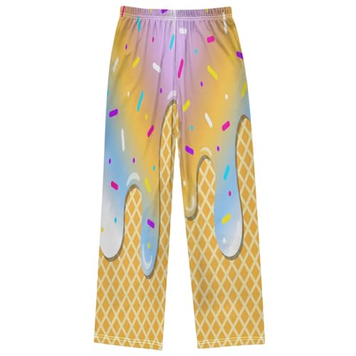 Boy's Pants White Ice Cream Jogger Pants Elastic Waist Long Bottoms Trousers with Pockets 6-14 Years 7