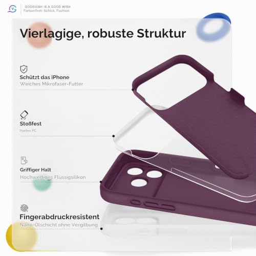GOODVISH Silikon Hülle für iPhone 18 Pro/iPhone 17 Pro 6,3", Burgunder – Ansicht 4