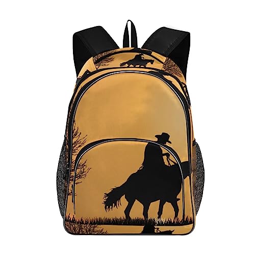 Sac à dos d'école carré Barbade style cowboy noir pour fille