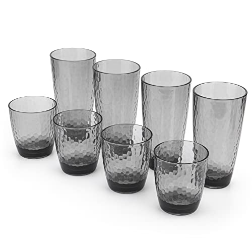 Tumbler aus Acryl, gehämmert, 425 ml und 737 ml, 8 Stück Cover