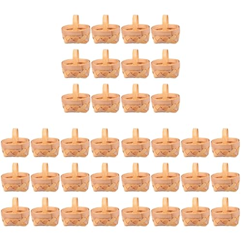 Tofficu 2Iin Mini Woven Baskets With Handles, Mini Easter Knitting Baskets, Party Tiny Basket for Party Favors Crafts Decor Wedding Party Favor Farmhouse Decor